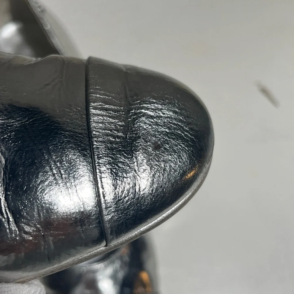 CHANEL Silver Mary Jane Flats with Strap - Picture 12 of 13